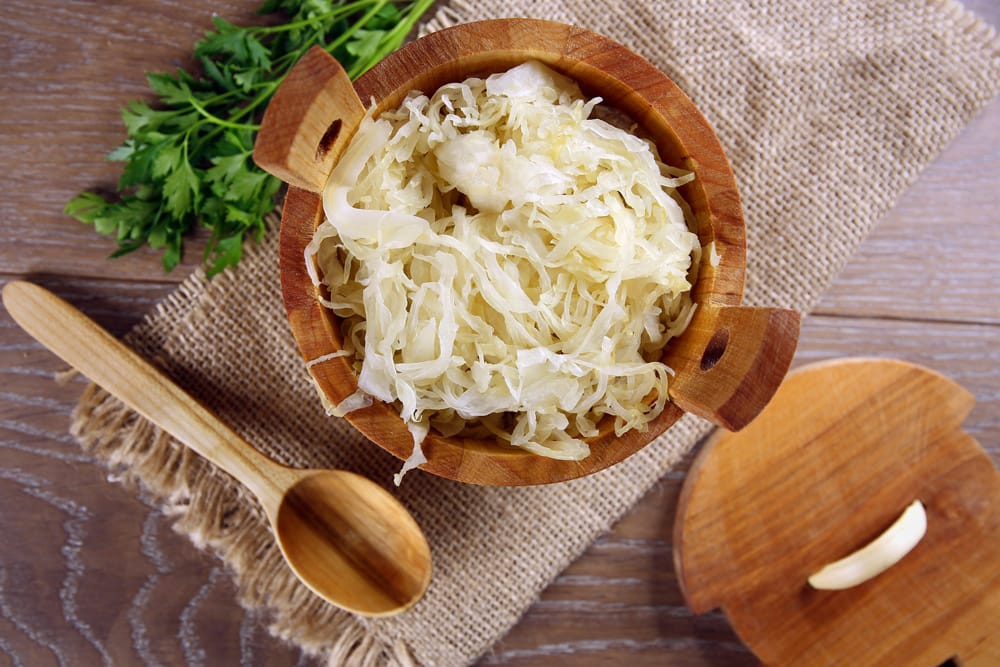 kraut preserved through fermentation